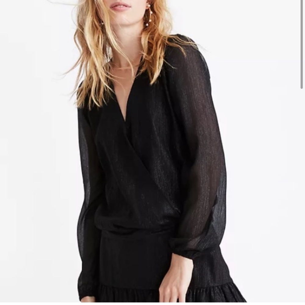NWT Madewell Shimmer Black Top